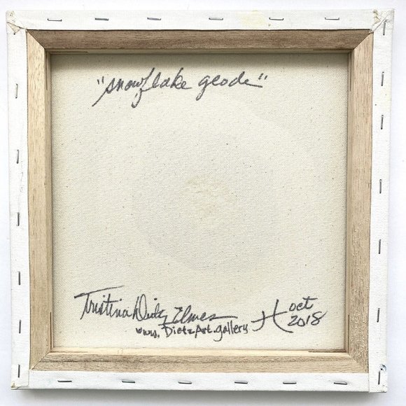 Snowflake Geode - Original Art Mixed Media Faux Geode Signed Painting 12”x12” - Picture 9 of 9